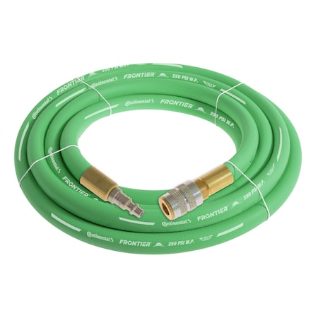 Continental 3/4" x 20' Green EPDM Air Hose, 250 PSI, 3/4" Ind. Interchange M+F QC HZG07530-20-51